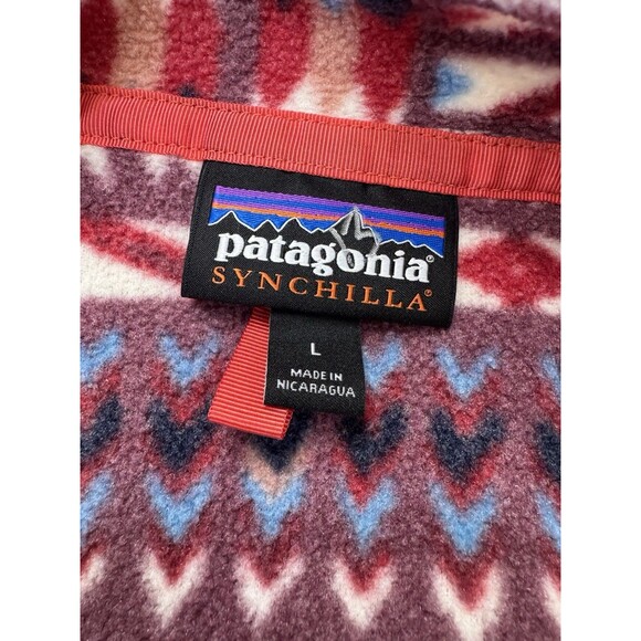 PATAGONIA Synchilla Lightweight Kuta Klash Aztec Snap-T Fleece Pullover Large - Picture 11 of 14